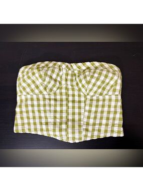 Free People Leilani Gingham Corset Tube Top Size XS